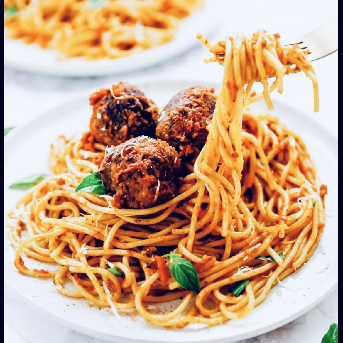 Order Meatless meatballs with spaghetti and zesty sauce food online from Good health cafe store, New York on bringmethat.com