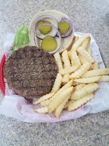 Order 1/2 lb. Angus Cheeseburger food online from Buck And Dumb Bass store, Cloverdale on bringmethat.com