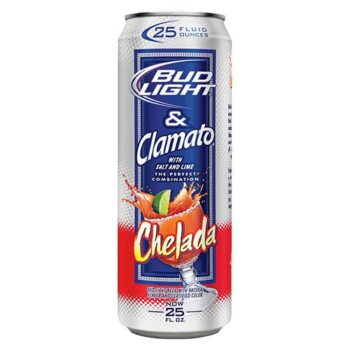 Order Bud Light Chelada Cans - 25 oz Can/Single food online from Bottle Shop & Spirits store, Los Alamitos on bringmethat.com