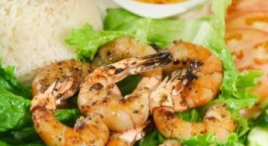 Order G6. Grill Shrimp Rice Dish food online from Pho Binh store, Houston on bringmethat.com