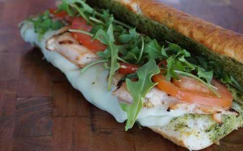Order Hot Chicken Pesto Sandwich - Sandwich food online from Zpizza store, Laguna Beach on bringmethat.com