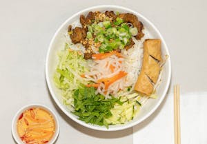 Order 15a. Bun Bi Thit Nuong Cha Gio food online from Que Huong store, Hartford on bringmethat.com