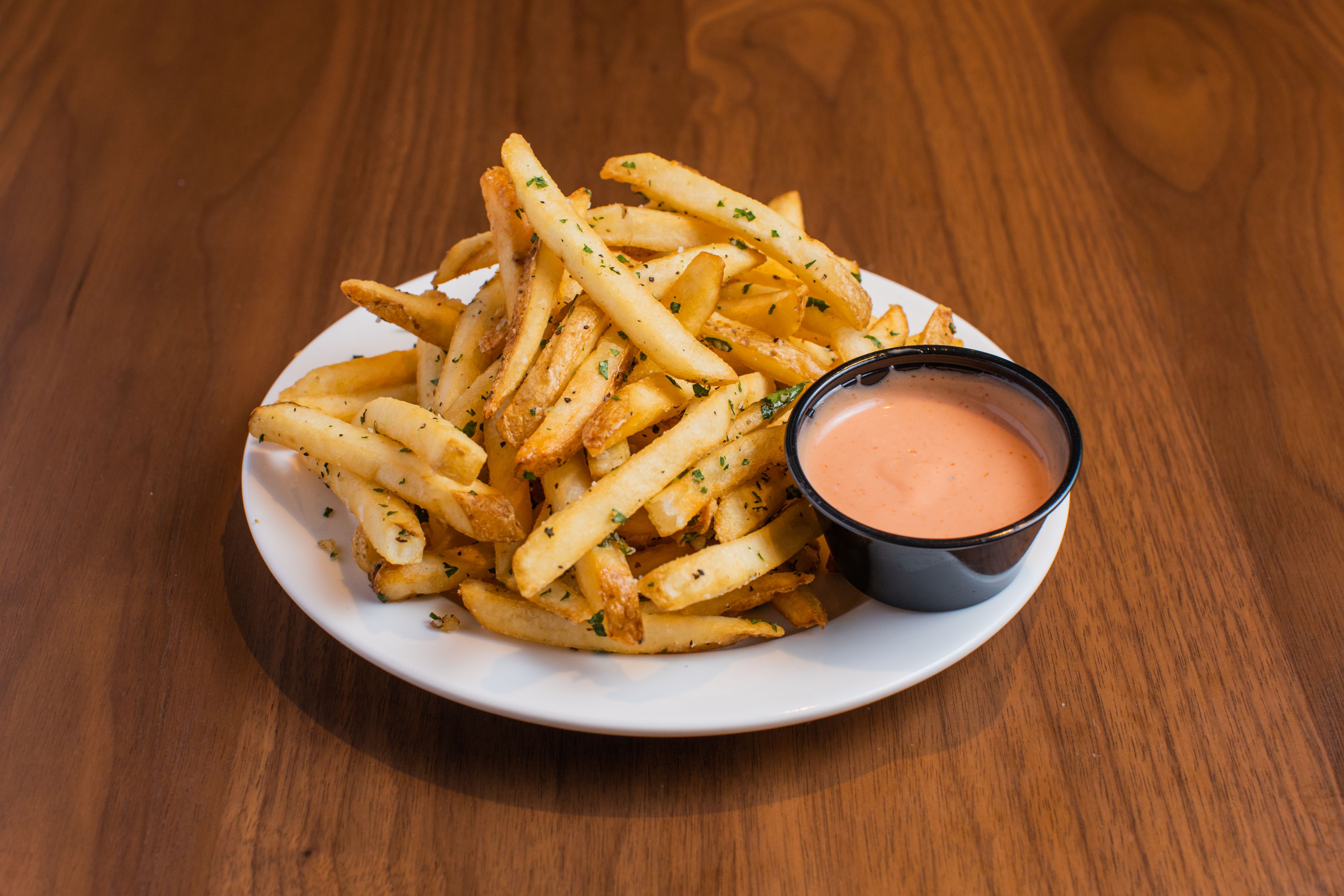 Order Garlic Schmaltz Fries food online from Great Lake Meat Co. store, Chicago on bringmethat.com