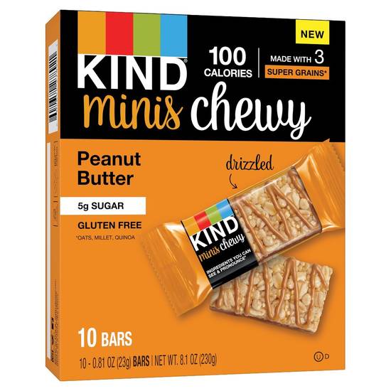 Order Kind Mini's Chewy Peanut Butter Bars, 10 CT food online from CVS store, GROSSE POINTE on bringmethat.com