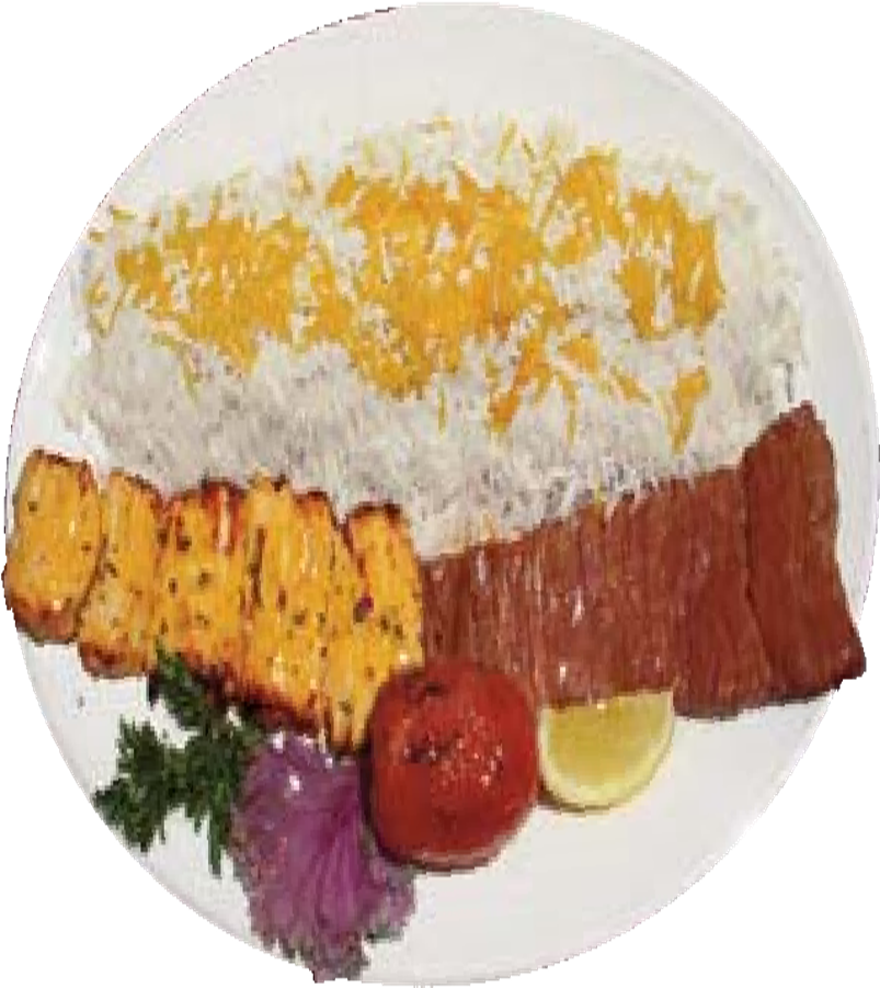 Order Naderi Chicken and Beef Dinner food online from Persian Room Fine Wine and Kebab store, Scottsdale on bringmethat.com