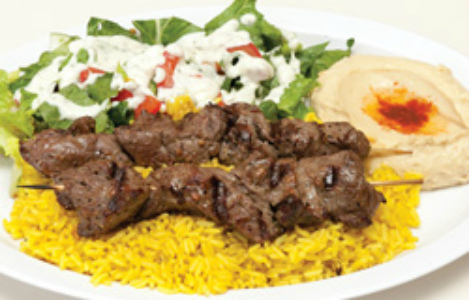 Order #1. Beef Kebab Plate food online from The Green Olive store, Gardena on bringmethat.com