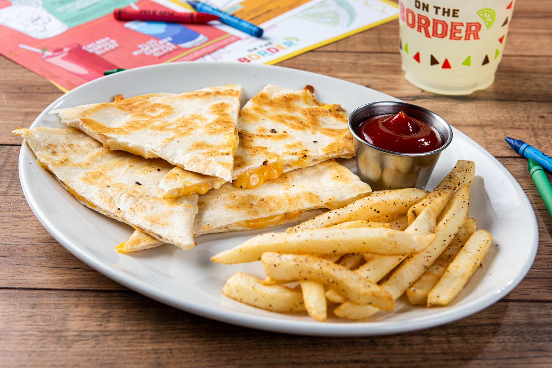 Order Kid's Cheese Quesadilla food online from On The Border store, Las Vegas on bringmethat.com