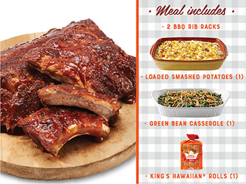 Order Melt-in-Your-Mouth BBQ Rib Dinner - 2 Racks BBQ Pork Ribs food online from Honeybaked Ham store, Youngstown on bringmethat.com