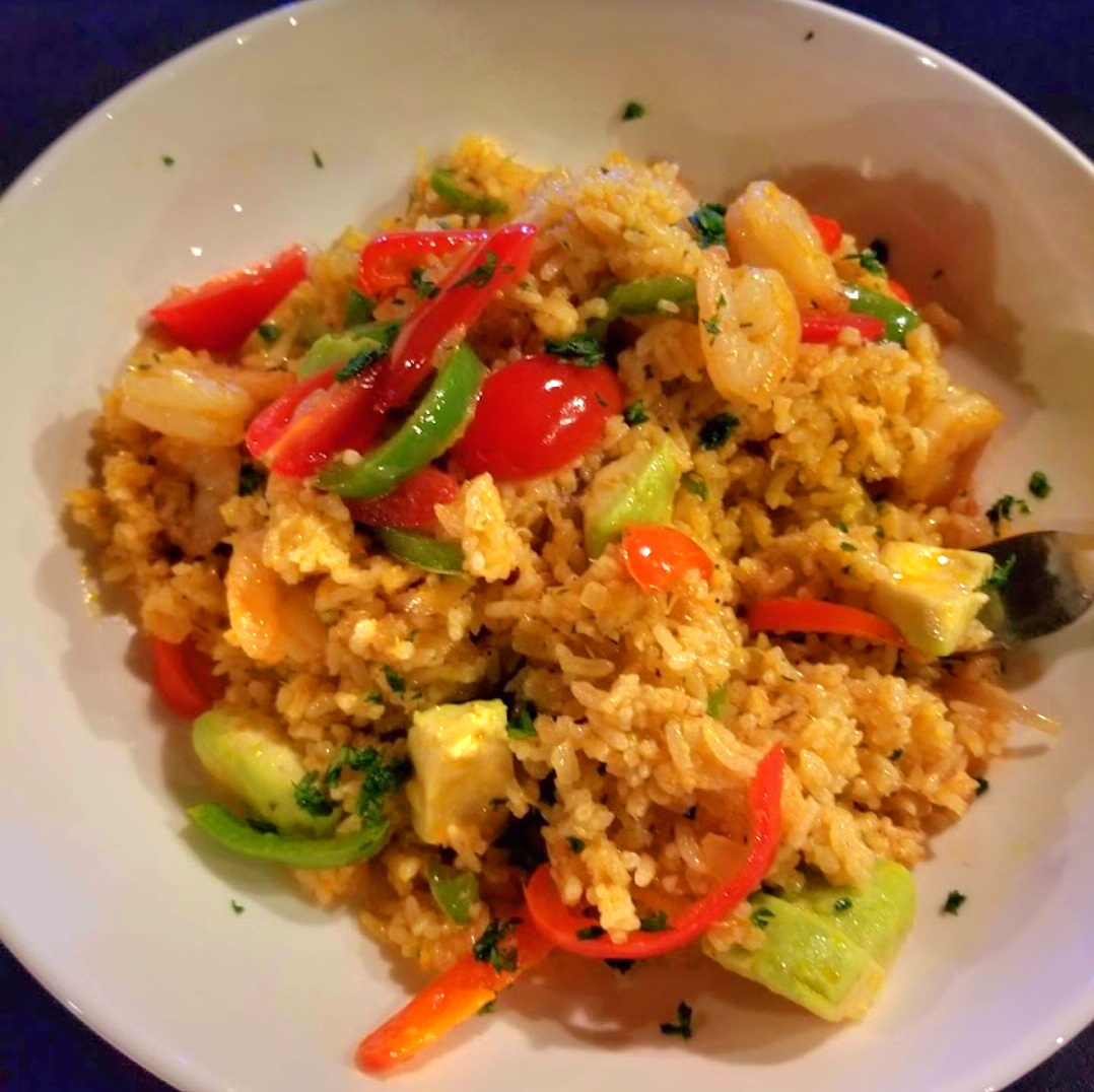 Order Avocado, Shrimp, and crab fried rice food online from Monrovia Lounge store, Dallas on bringmethat.com