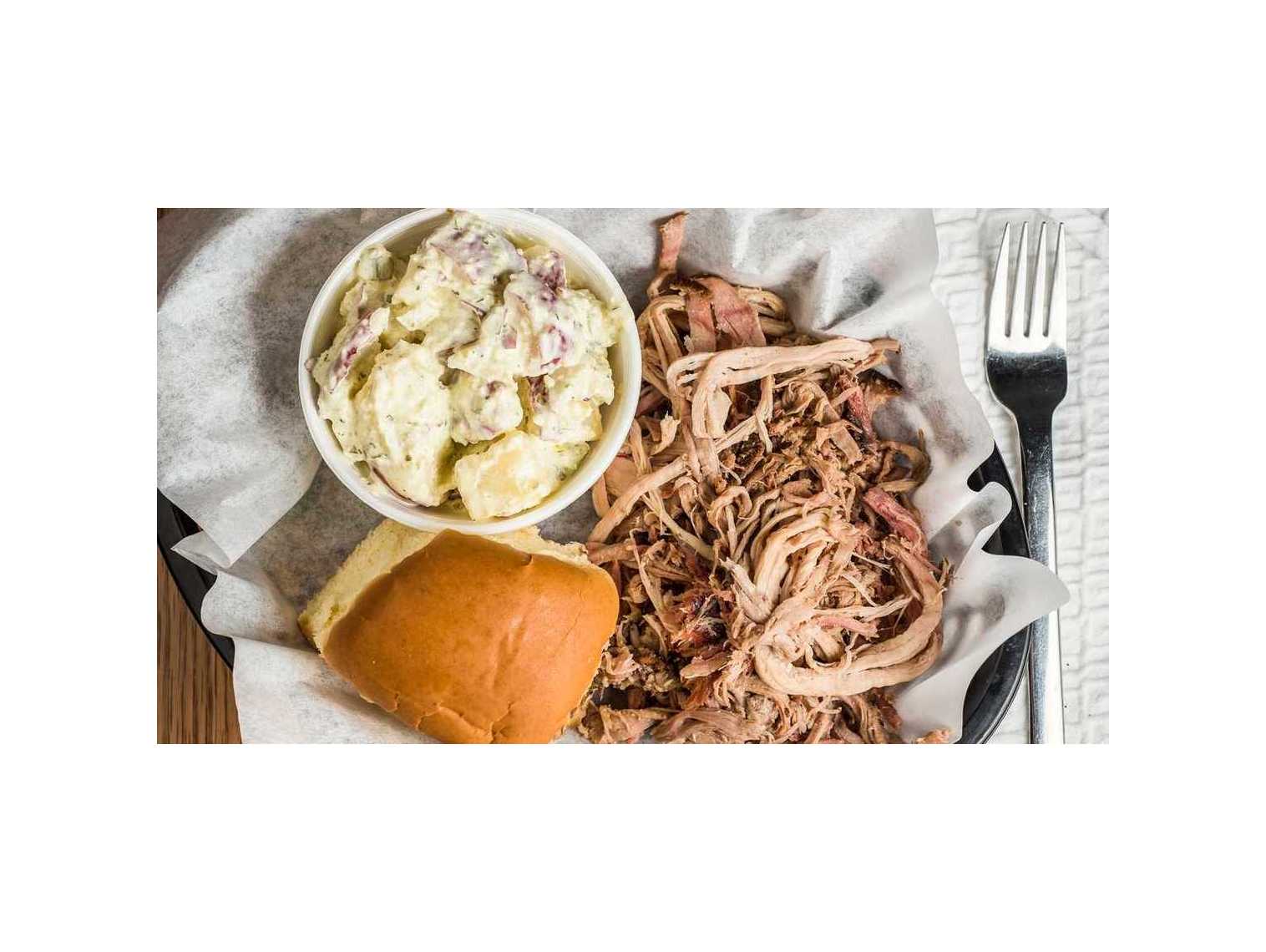 Order 1 Meat Plate food online from R&R BBQ store, Salt Lake City on bringmethat.com