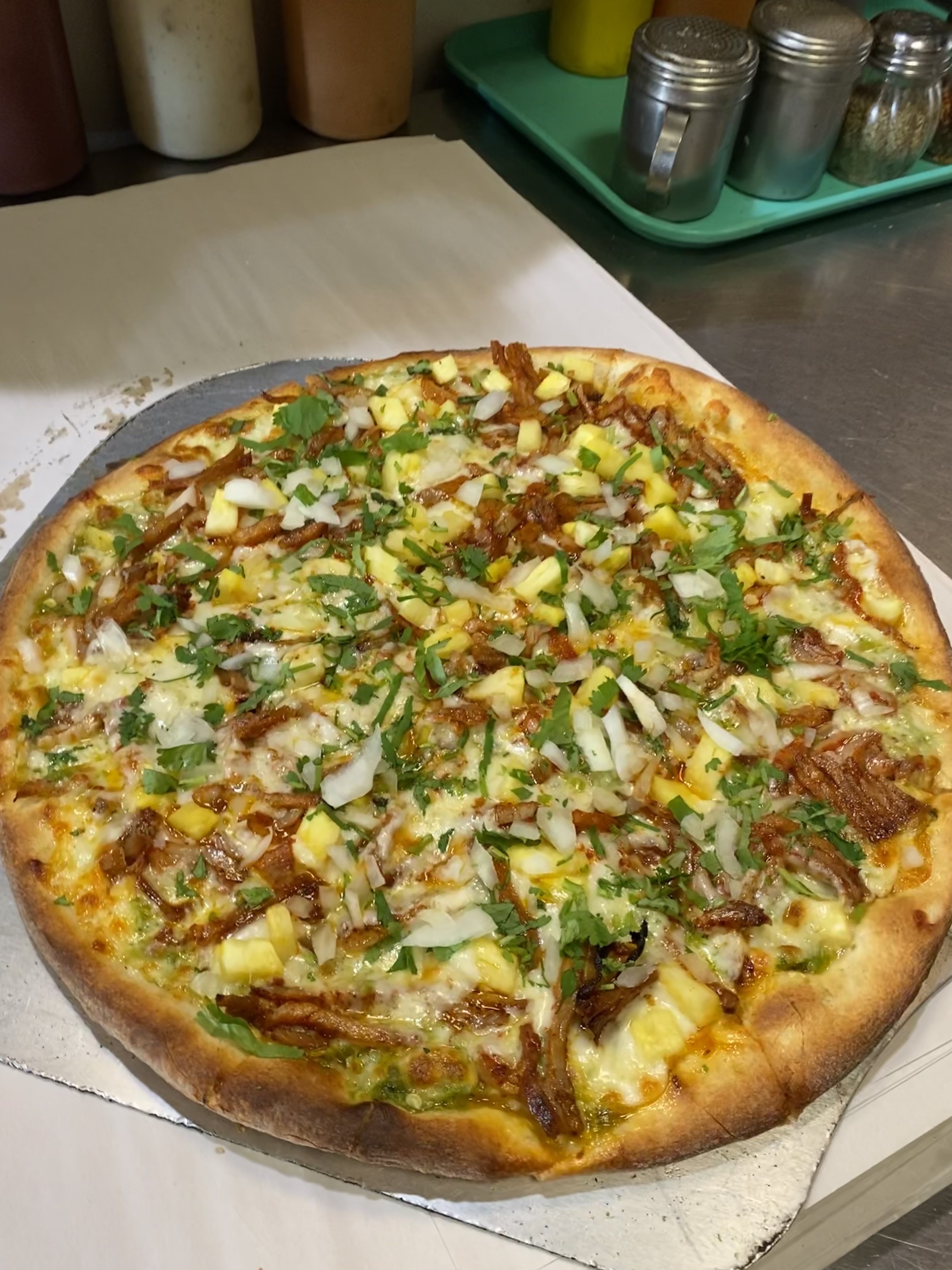 Order 20. Al Pastor Pizza food online from Italian Express store, Philadelphia on bringmethat.com