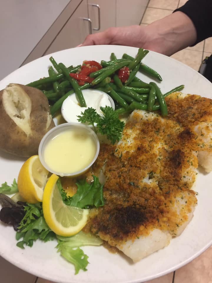 Order Broiled Cod - Seafood Dinners food online from Fat Cat Grill & Bar store, Norwich on bringmethat.com