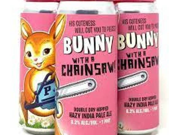 Order Paperback Bunny With A Chainsaw Hazy Double IPA ABV 8.4%, IBUS 48 4 PK . 1 Pint food online from Starway Liquor store, Bell Gardens on bringmethat.com