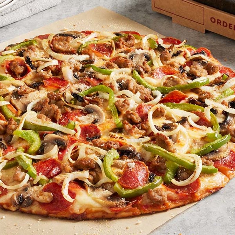 Order The Works™ Pizza - Individual 7" food online from Donatos Pizza store, Hudson on bringmethat.com
