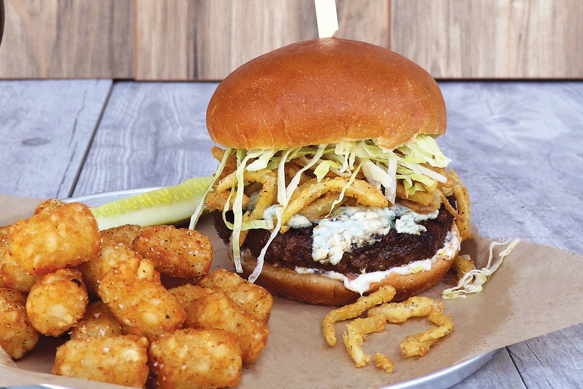 Order Black & Blue Burger food online from World Of Beer store, Richmond on bringmethat.com