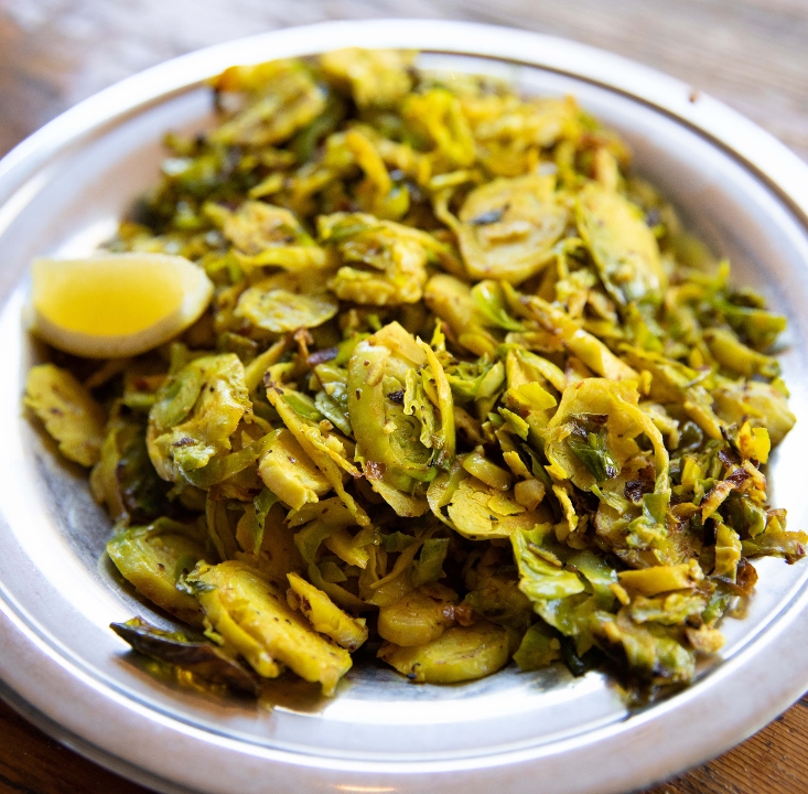 Order Turmeric Roasted Brussel Sprouts (GF) food online from The Sudra store, Portland on bringmethat.com