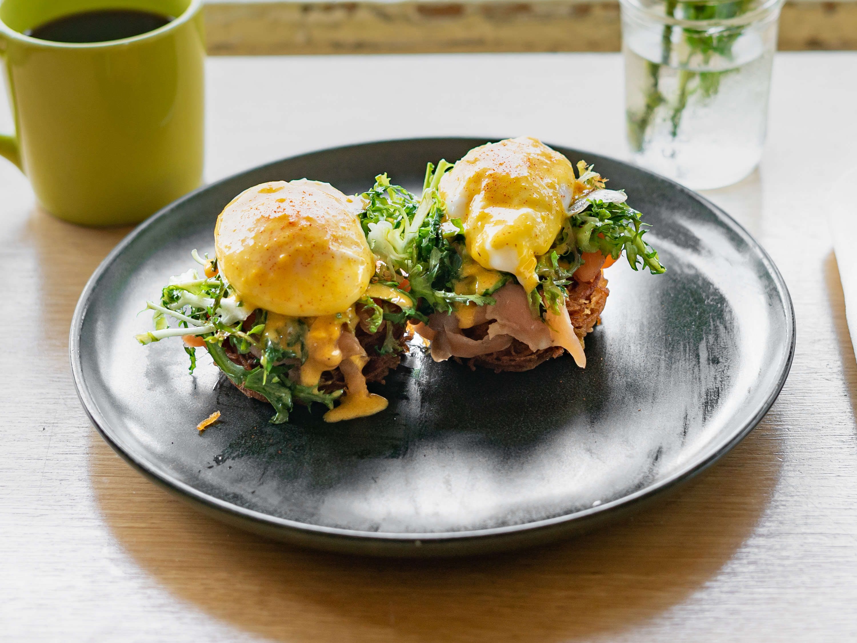 Order Salmon Benedict food online from Square One Dining store, Los Angeles on bringmethat.com