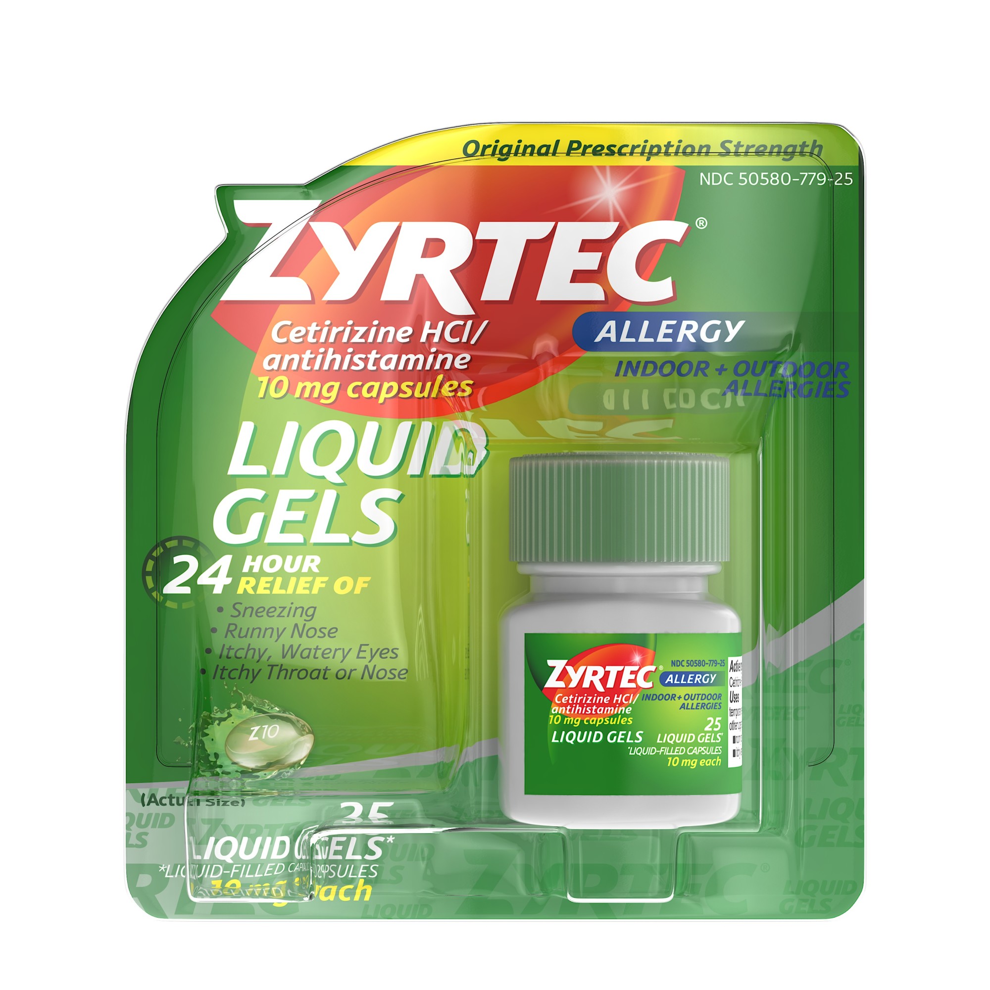 Order Zyrtec 24 Hour Allergy Relief - Antihistamine Capsules, 25 ct food online from Bartell store, Edmonds on bringmethat.com