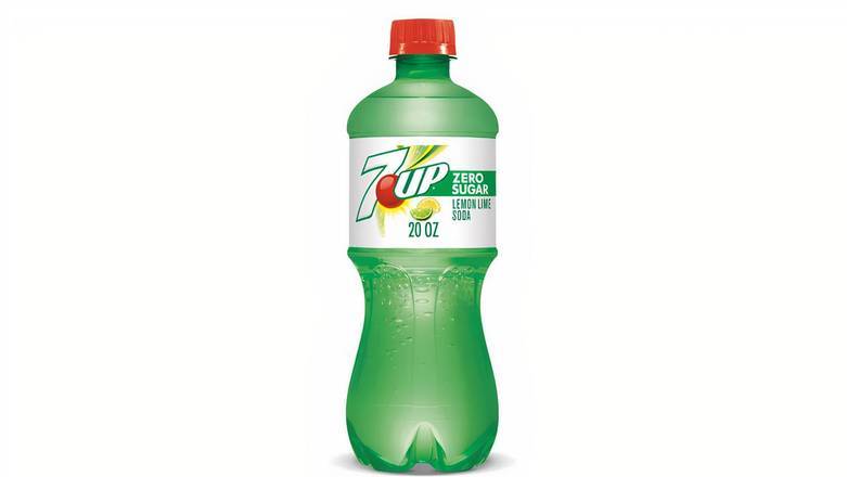 Order 7UP Zero Sugar Lemon Lime Soda, 20 oz bottle food online from Mac On 4th store, Alton on bringmethat.com