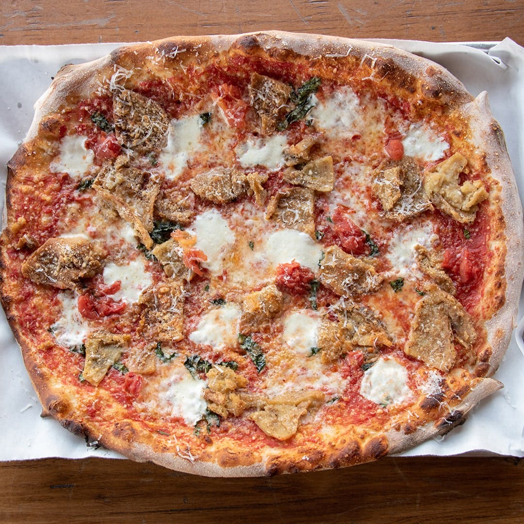 Order Eggplant Parm Pie - Small food online from Urbn Pizza store, San Diego on bringmethat.com