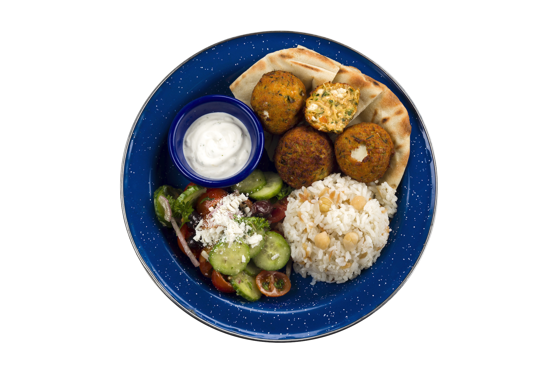 Order Vegetarian Rice Plate food online from Kali Greek Kitchen store, Palo Alto on bringmethat.com