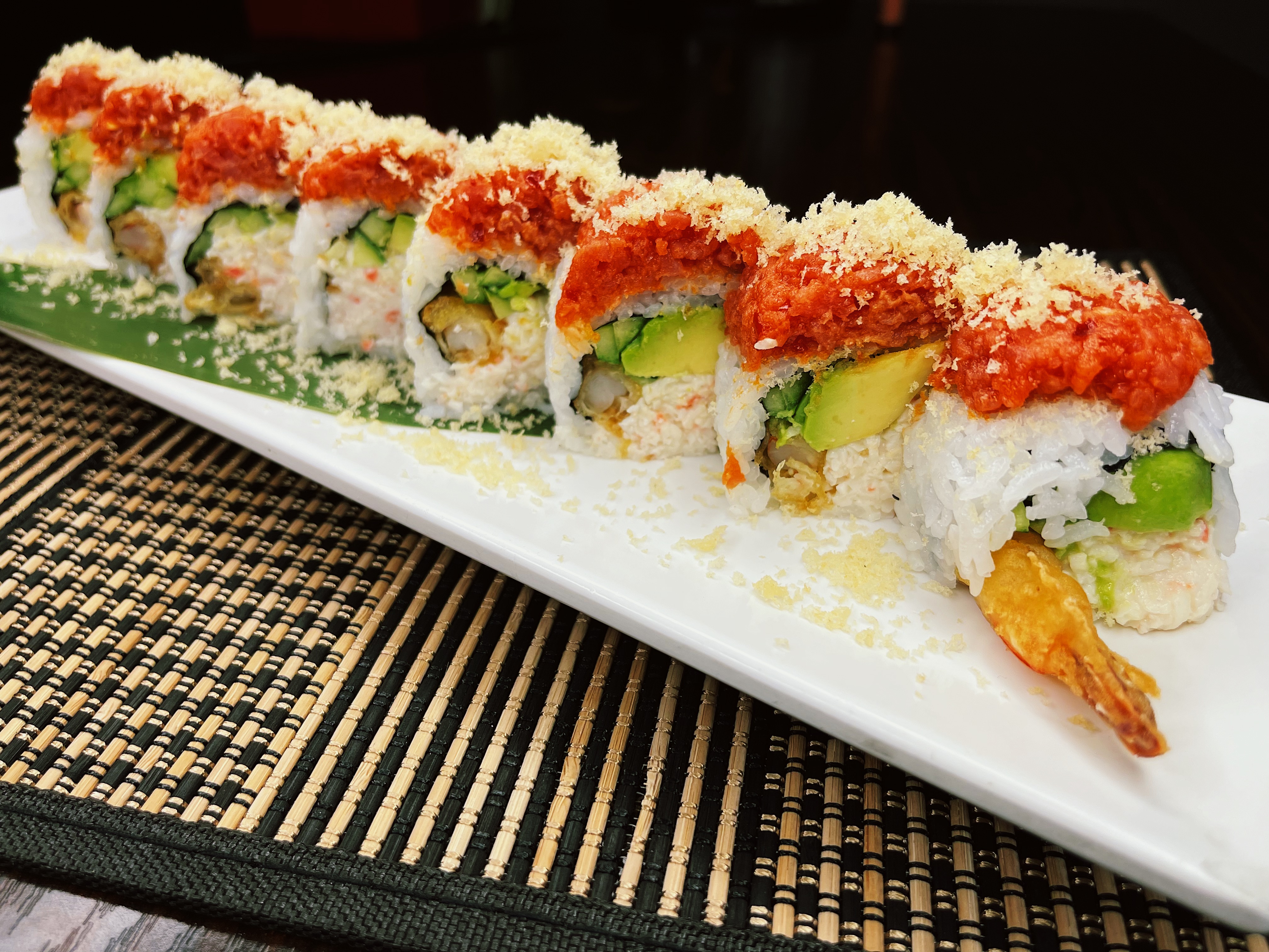 Order T3. Fire Cracker Roll food online from Sushien store, Carson on bringmethat.com