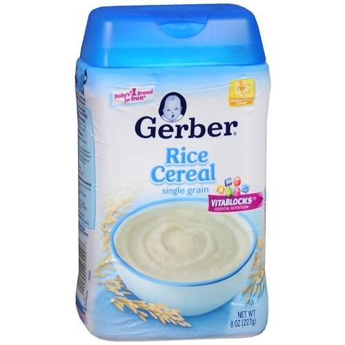 Order Gerber Single-Grain Rice Baby Cereal Rice - 8.0 oz food online from Walgreens store, Chicago on bringmethat.com