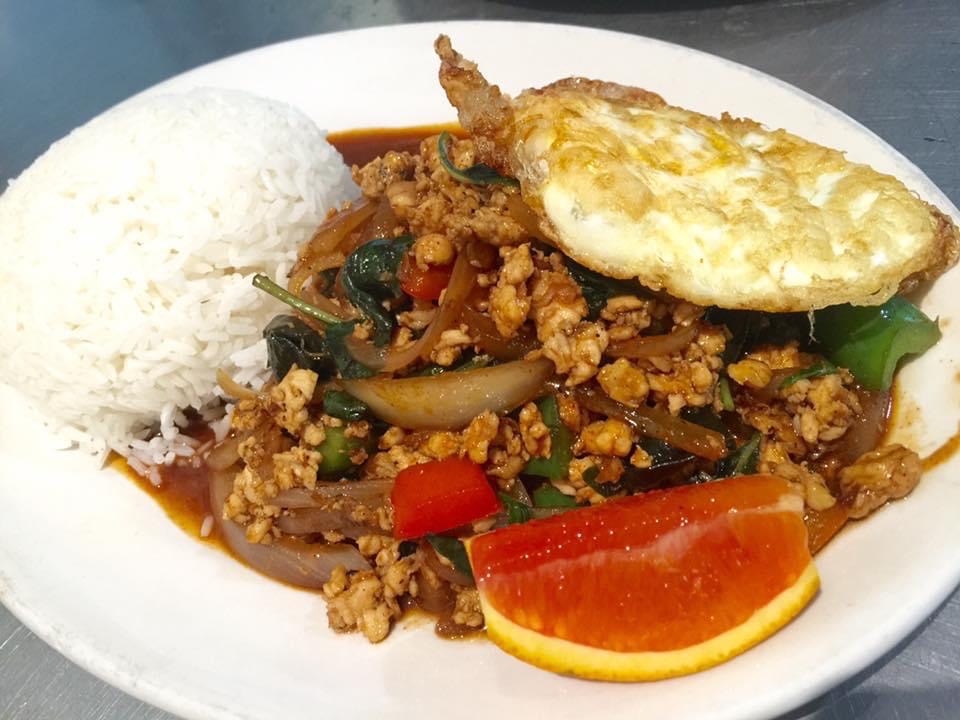 Order 19. Pad-Ka-Prao Gai Stir Fry food online from Rock “N” Thai store, Holland on bringmethat.com
