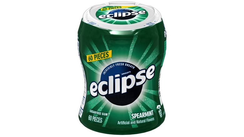 Order Eclipse Spearmint Sugar Free Chewing Gum Bottle 60 Pieces food online from Route 7 Food Mart store, Norwalk on bringmethat.com