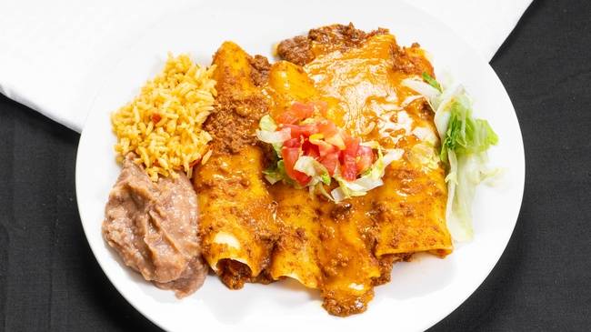 Order Beef Enchiladas food online from Salsalito Mexican Restaurant store, San Antonio on bringmethat.com