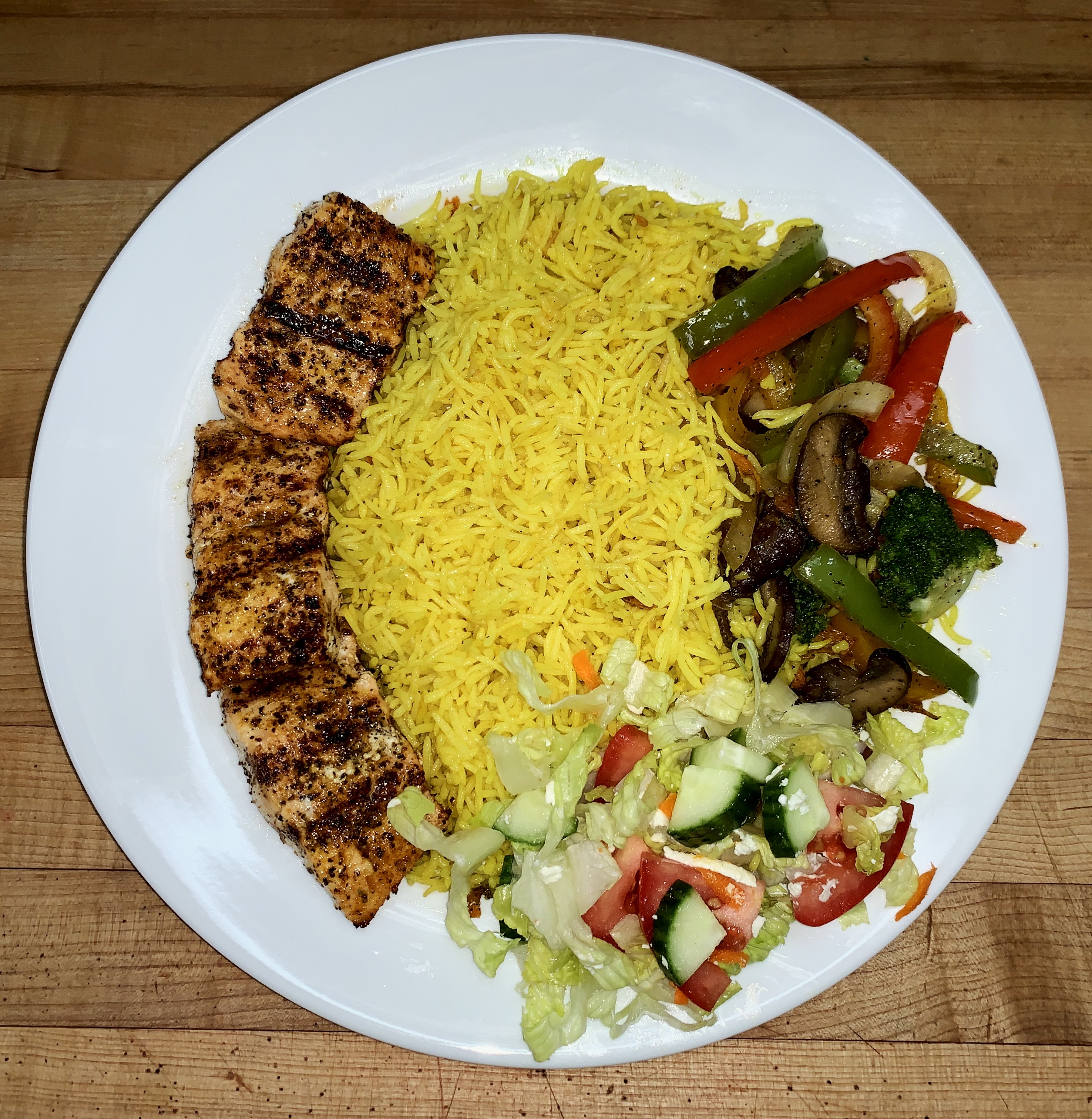 Order Grilled Salmon Platter food online from Tasty Grill To Go store, Kensington on bringmethat.com