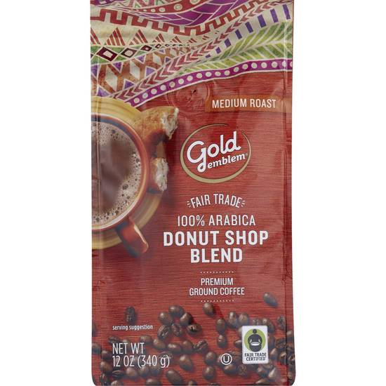 Order Gold Emblem Fair Trade Donut Shop Blend Premium Ground Coffee, 12 OZ food online from CVS store, SAN ANTONIO on bringmethat.com