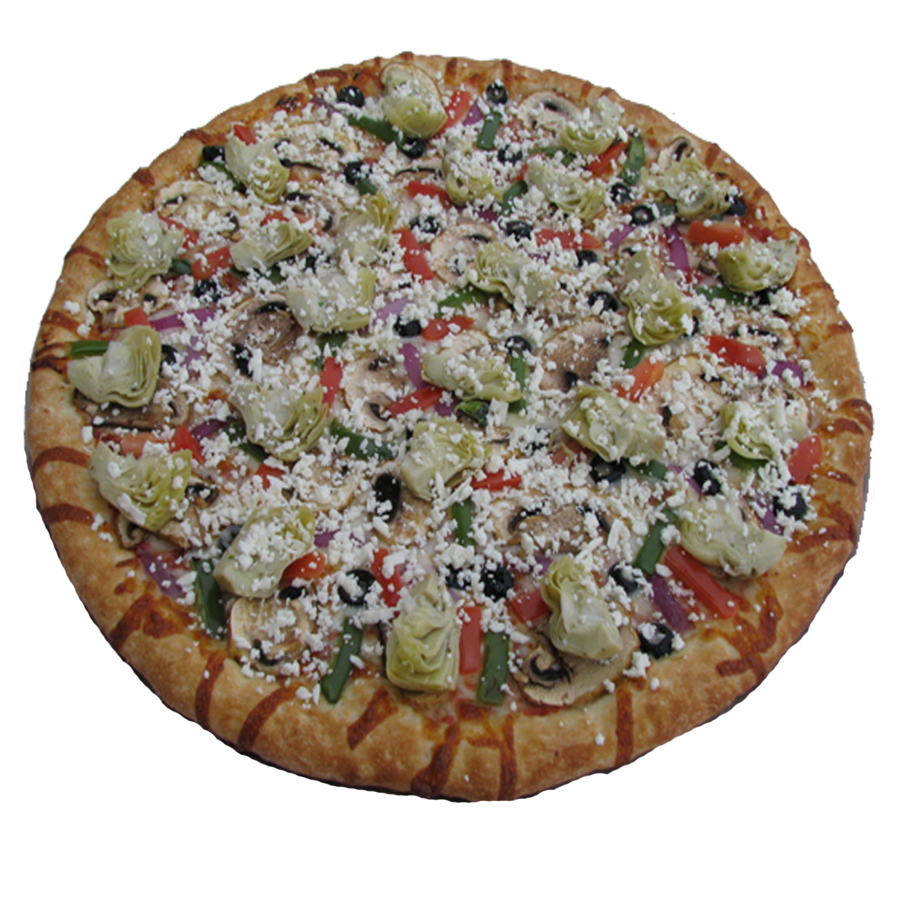 Order #8 Greek Feta Pizza food online from Bona Pizza store, San Jose on bringmethat.com