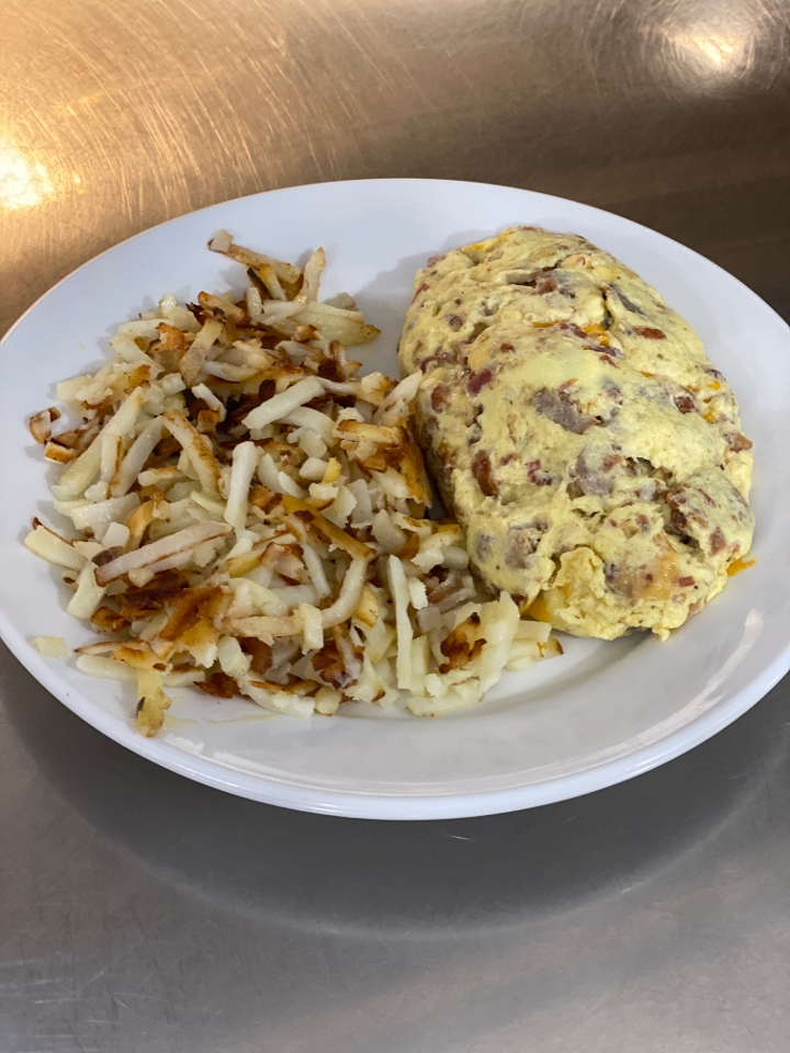 Order MEAT LOVER'S OMELETTE food online from The Point Pancake House store, Gurnee on bringmethat.com