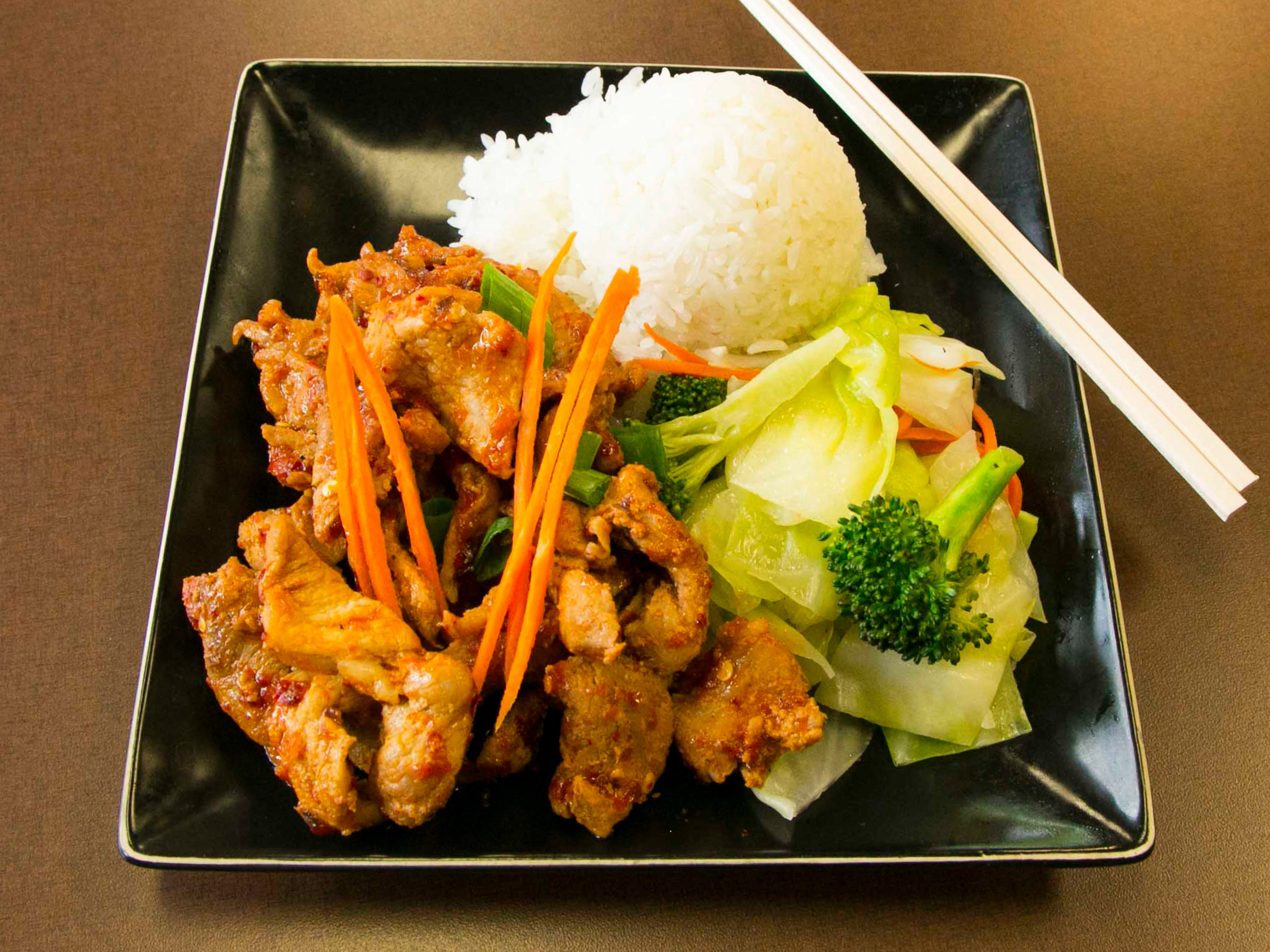 Order Spicy Pork Teriyaki food online from Teriyaki Etc store, King County on bringmethat.com