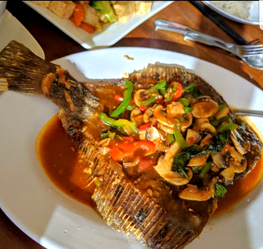 Order Cs3. Whole fried flounder    food online from Kin Thai store, High Point on bringmethat.com