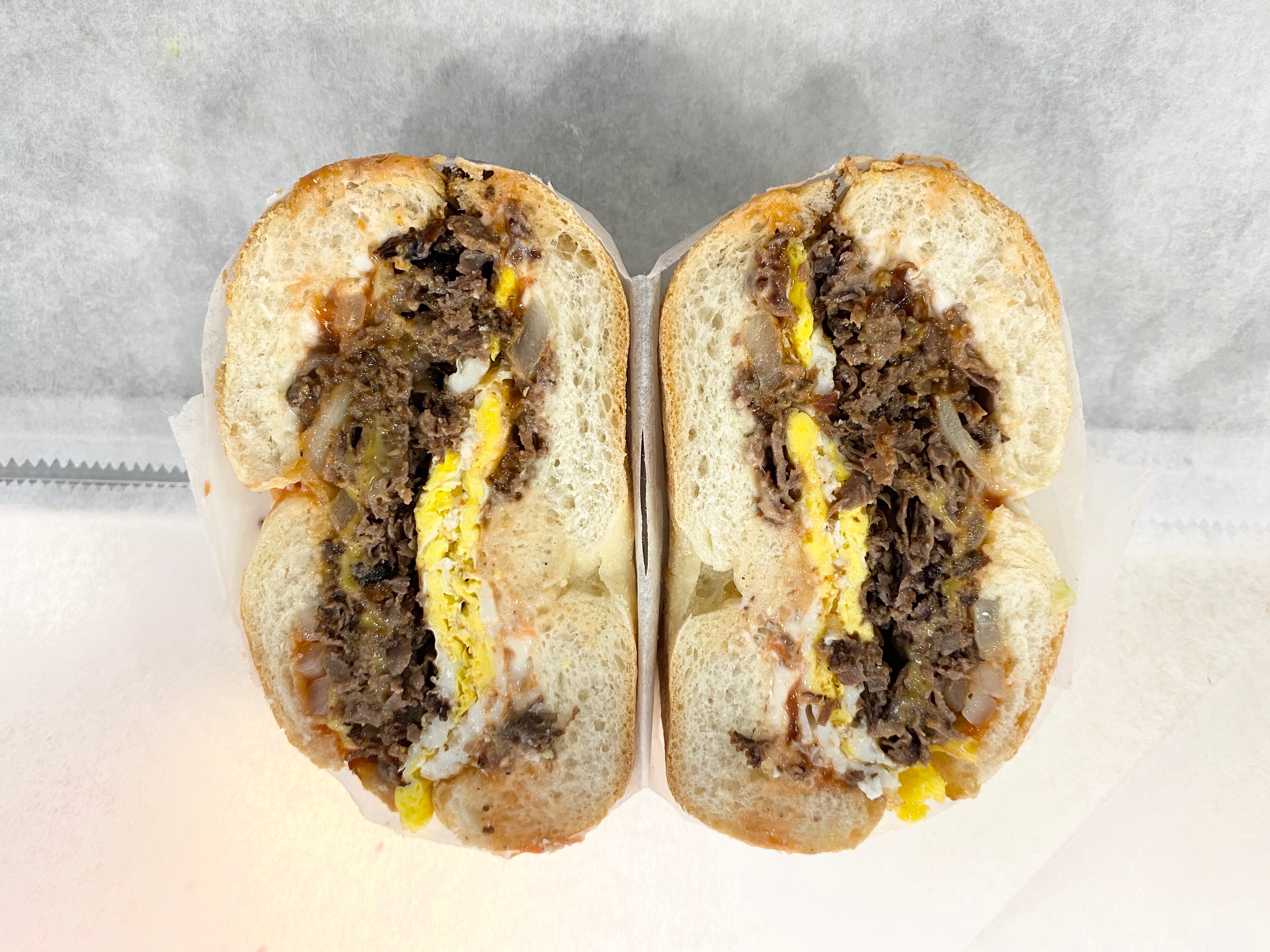 Order Steak, Egg and Cheese Breakfast Sandwich food online from Six Corners Café store, North Bergen on bringmethat.com