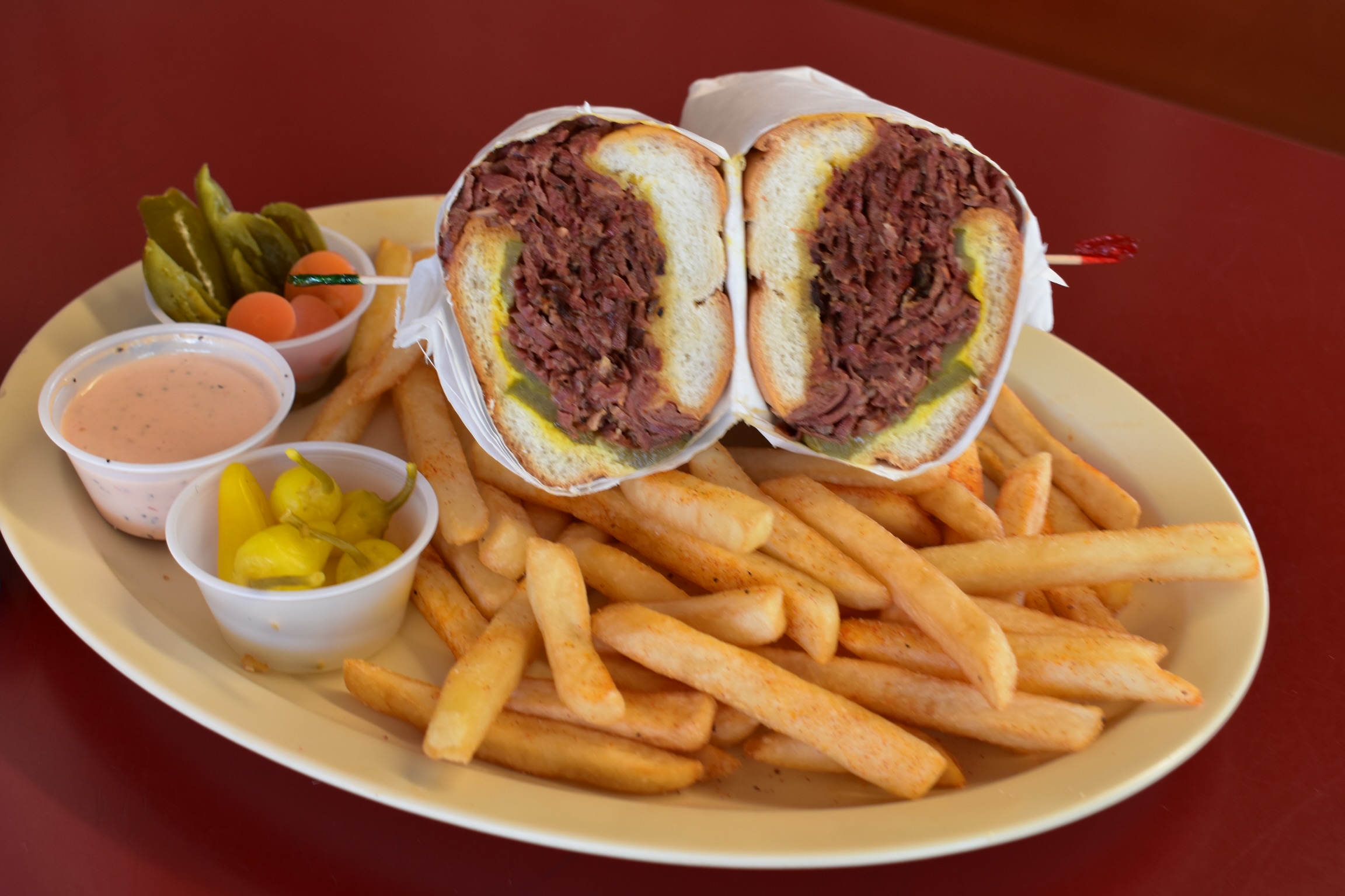 Order Pastrami Sandwich Special Combo food online from Boy Burgers store, Los Angeles on bringmethat.com