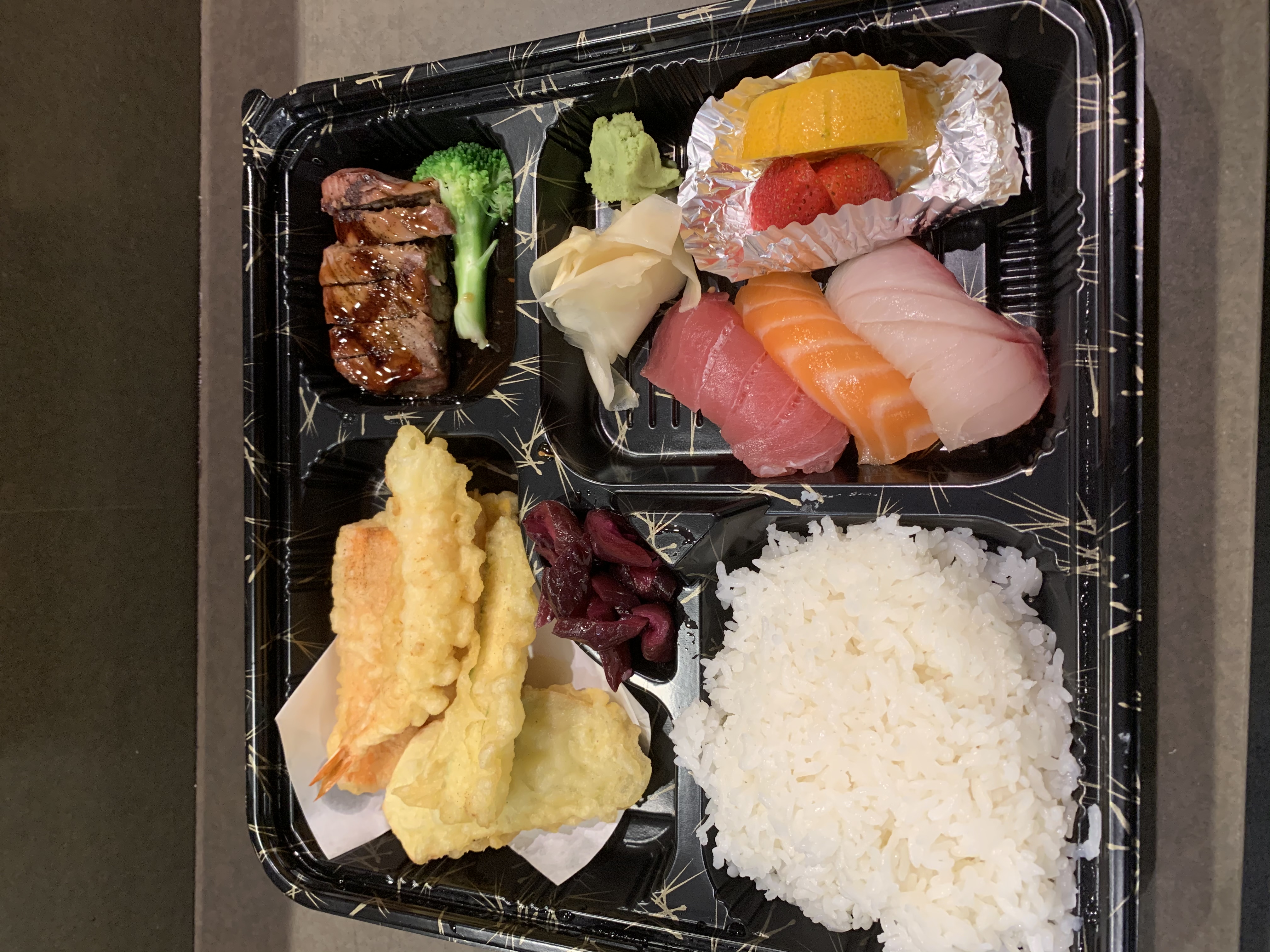 Order Bento Box F food online from Kanpai Japanese Sushi Bar and Grill store, Los Angeles on bringmethat.com