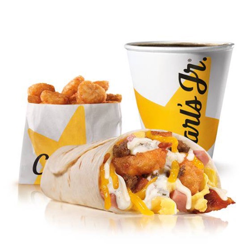 Order Loaded Breakfast Burrito Combo food online from Carl's Jr. store, Paso Robles on bringmethat.com