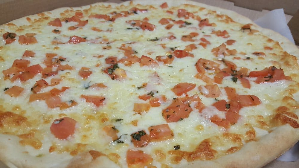 Order Bruschetta White Pizza - Medium 14'' food online from Tony Sopranos Pizza store, Turnersville on bringmethat.com