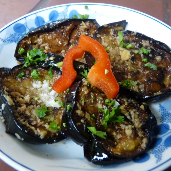 Order Side Garlic Eggplants food online from Pharaohs Egyptian Restaurant store, San Francisco on bringmethat.com