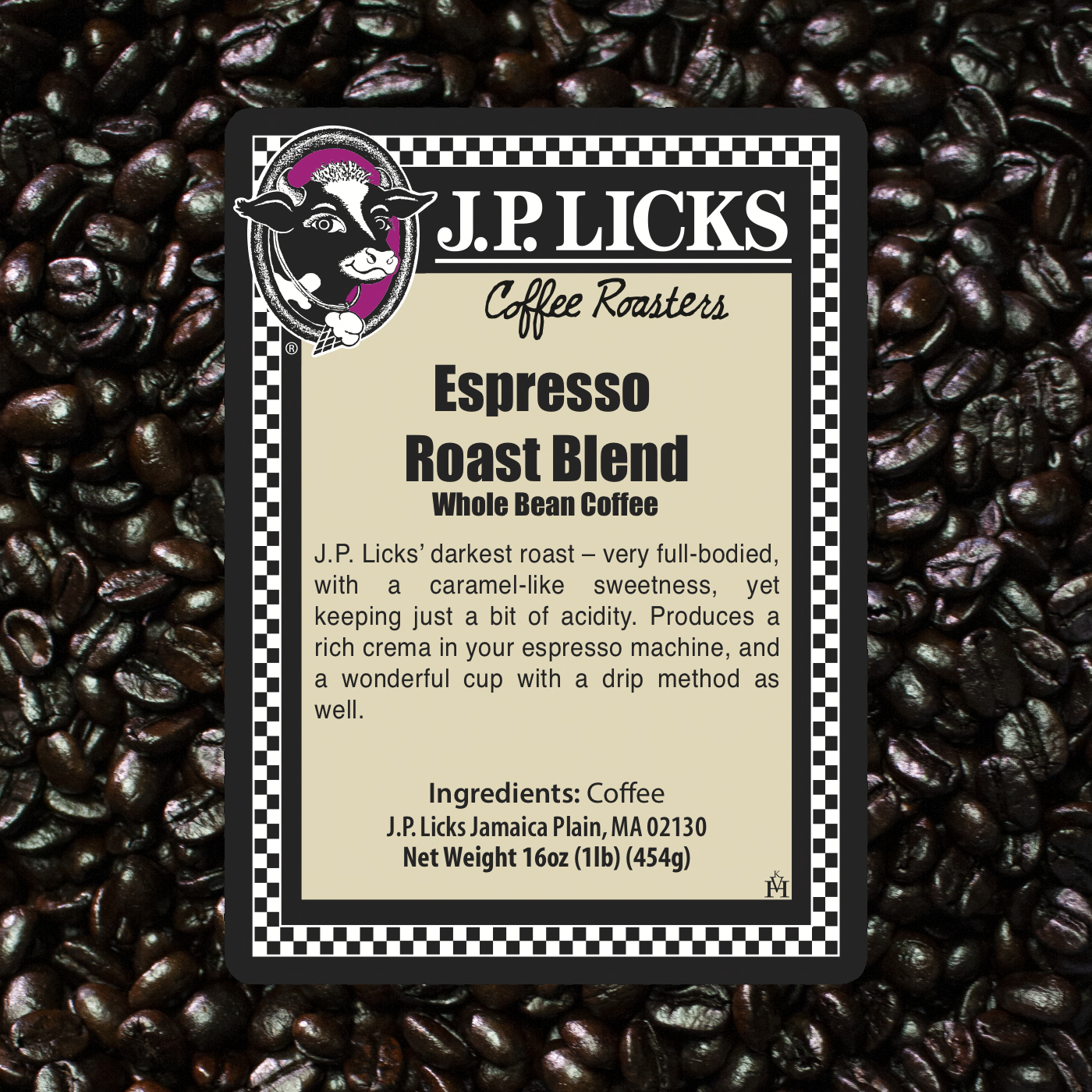 Order Coffee Beans Espresso (1 lb.) food online from JP Licks store, Brookline on bringmethat.com