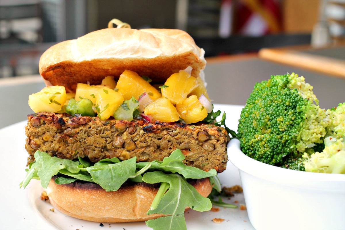 Order Aloha Veggie Burger food online from Double Wide Grill store, Pittsburgh on bringmethat.com
