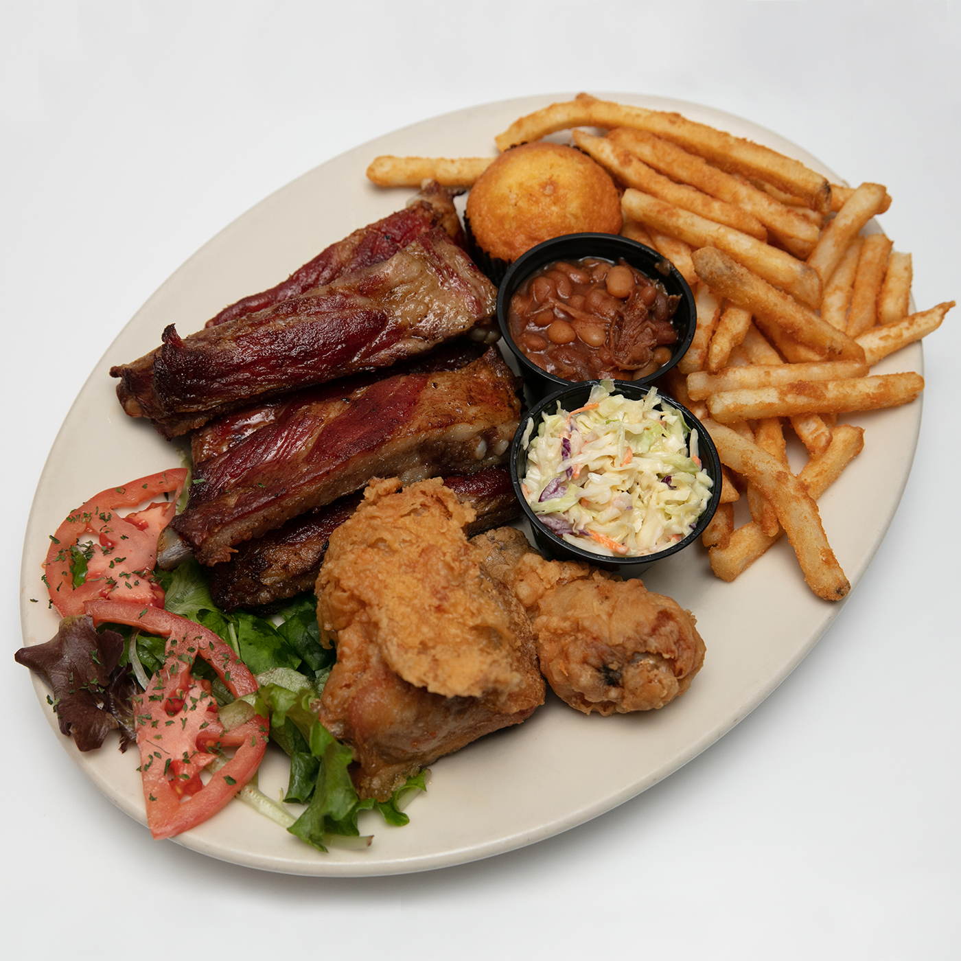 Order Rib Combo Platter food online from The Lookout Bar & Grill store, Maple Grove on bringmethat.com