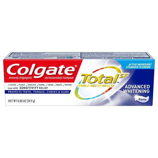 Order Colgate Total Whitening Toothpaste, Advanced Whitening, 0.88 OZ.  - Paste food online from CVS store, MANKATO on bringmethat.com