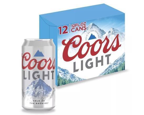 Order Coors Light, 12pk-12oz can beer (4.2% ABV) food online from Cold Spring Liquor store, Liberty Hill on bringmethat.com