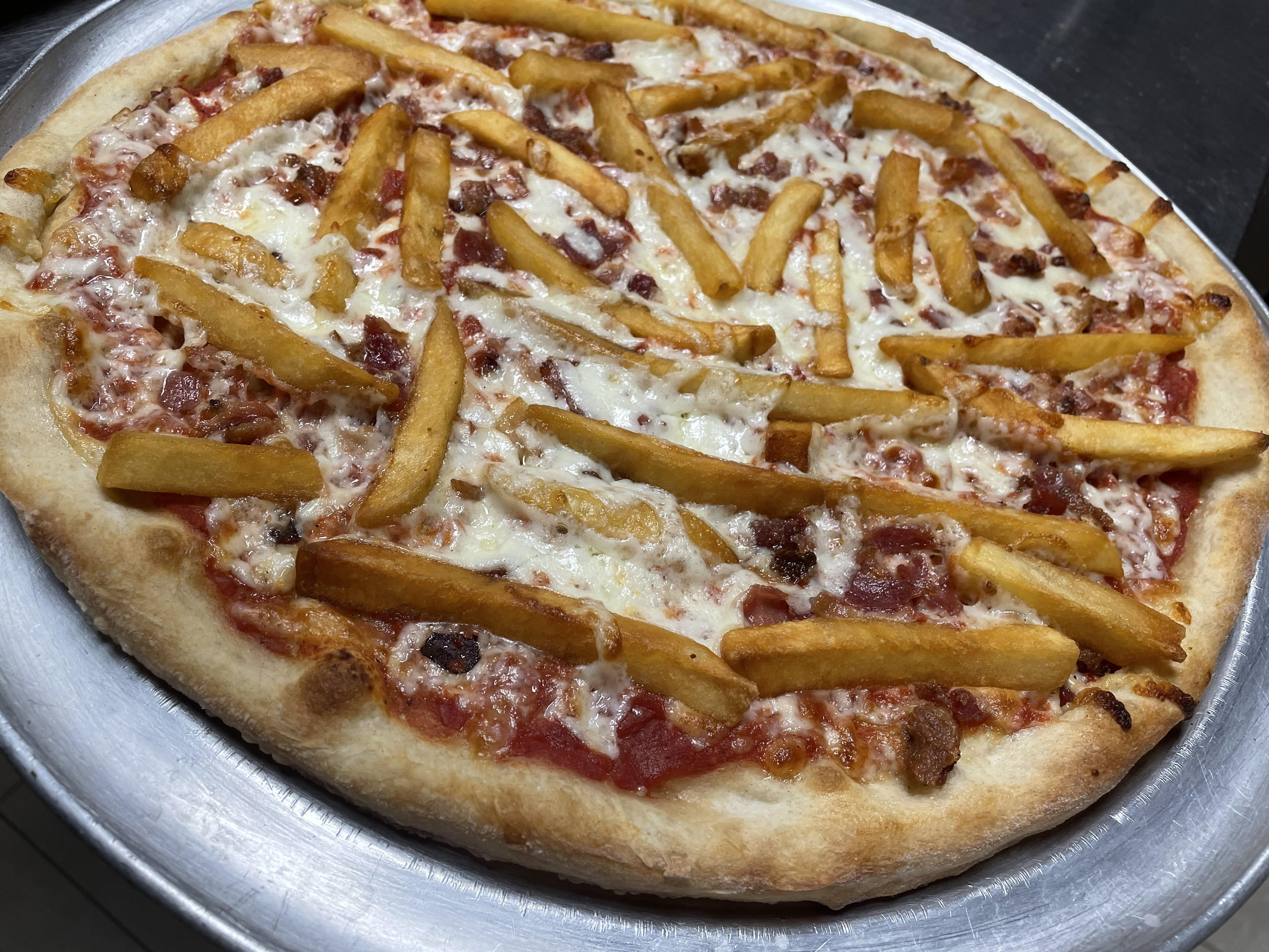 Order Bacon Cheese Fries Pizza food online from Papa Lou Pizza store, Richmond on bringmethat.com