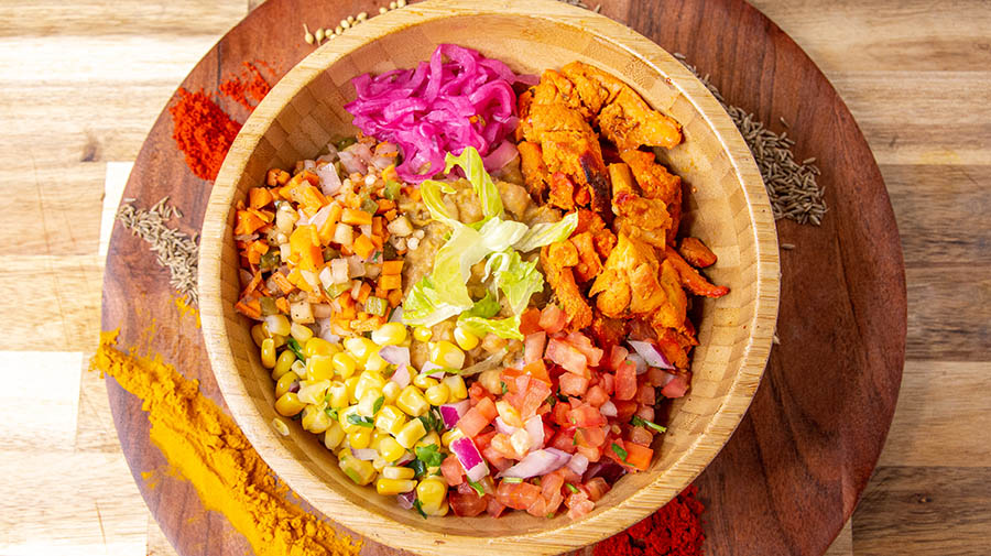Order Chicken Tikka Rice Bowl food online from Krazi Kebob store, College Park on bringmethat.com