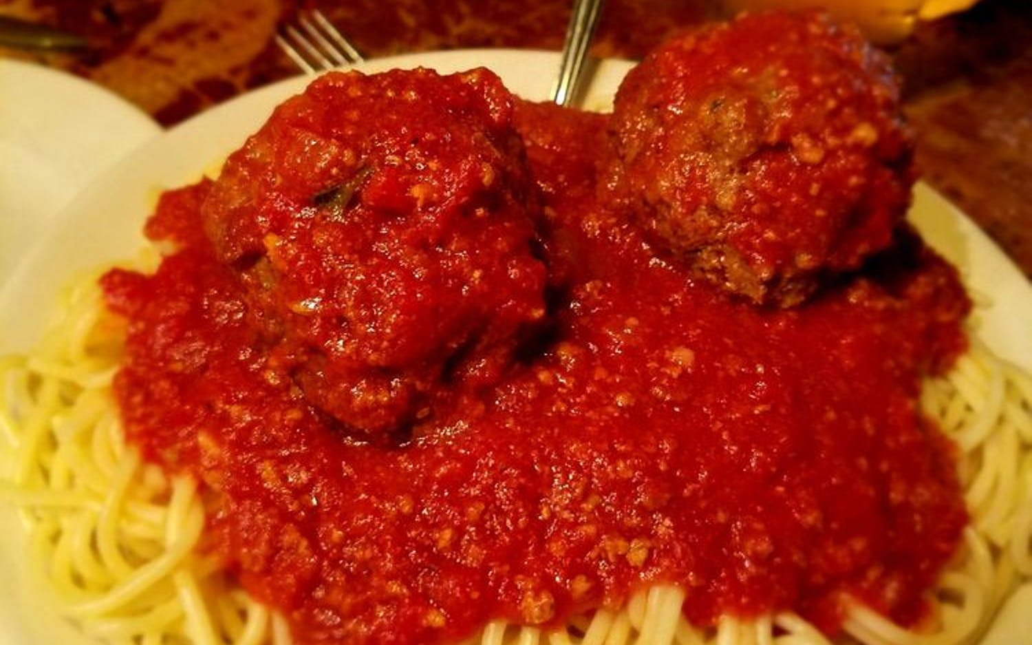 Order Spaghetti with Meatballs food online from La Rosa Pizzeria - Highland Park store, Highland Park on bringmethat.com